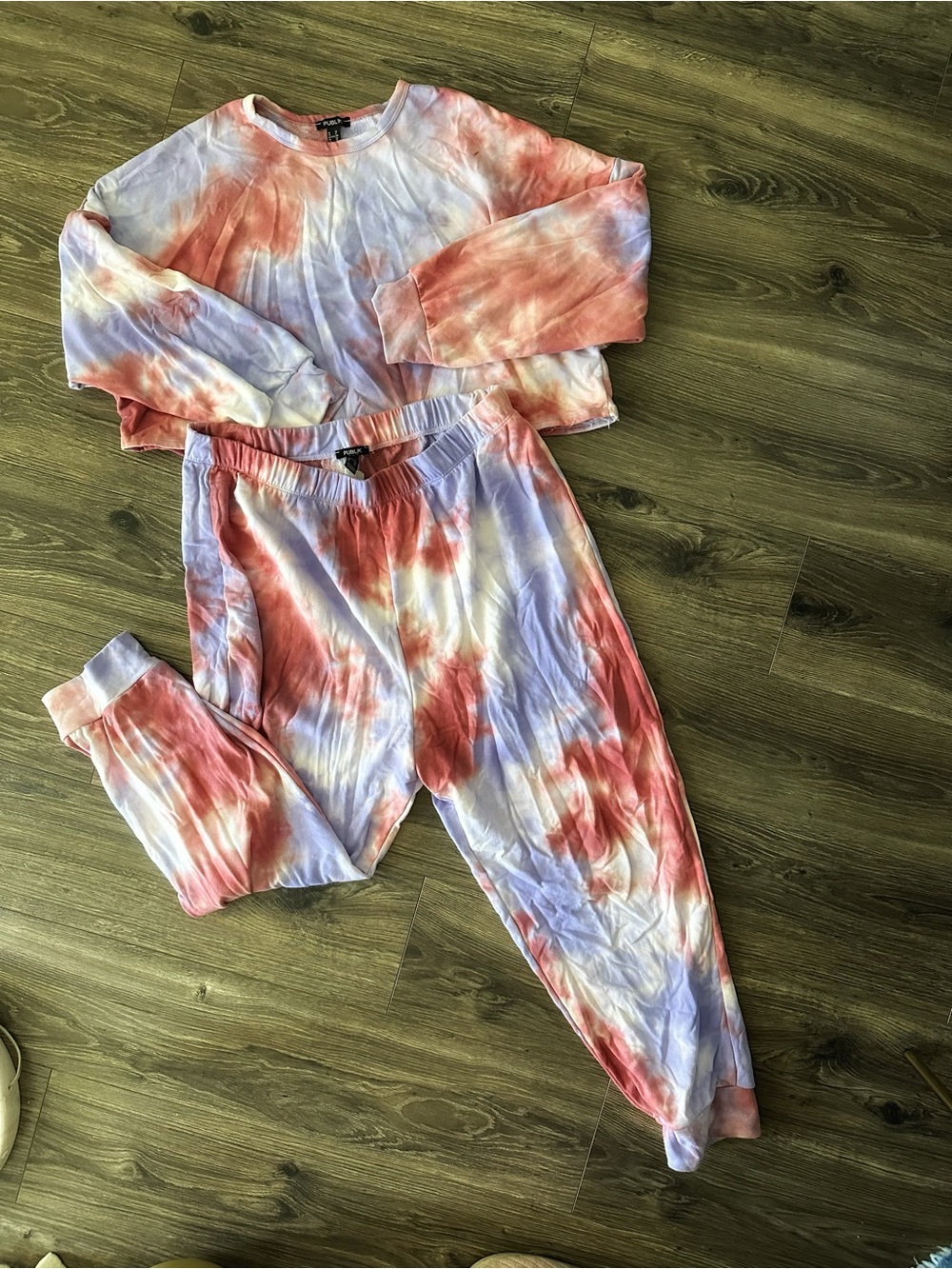Publik Tie-Dye 2 Piece Set - Lounge Joggers & Top Set - Pink Lavender
